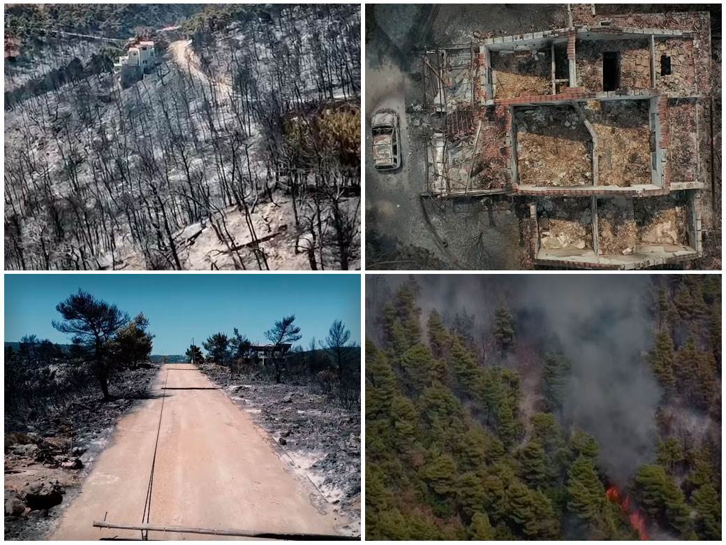  Snimci požara na Eviji iz satelita i dronova 
