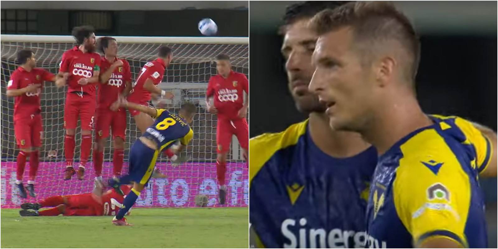  Darko Lazović dao gol za Veronu iz slobodnog udarca protiv Katancara u Kupu Italije 