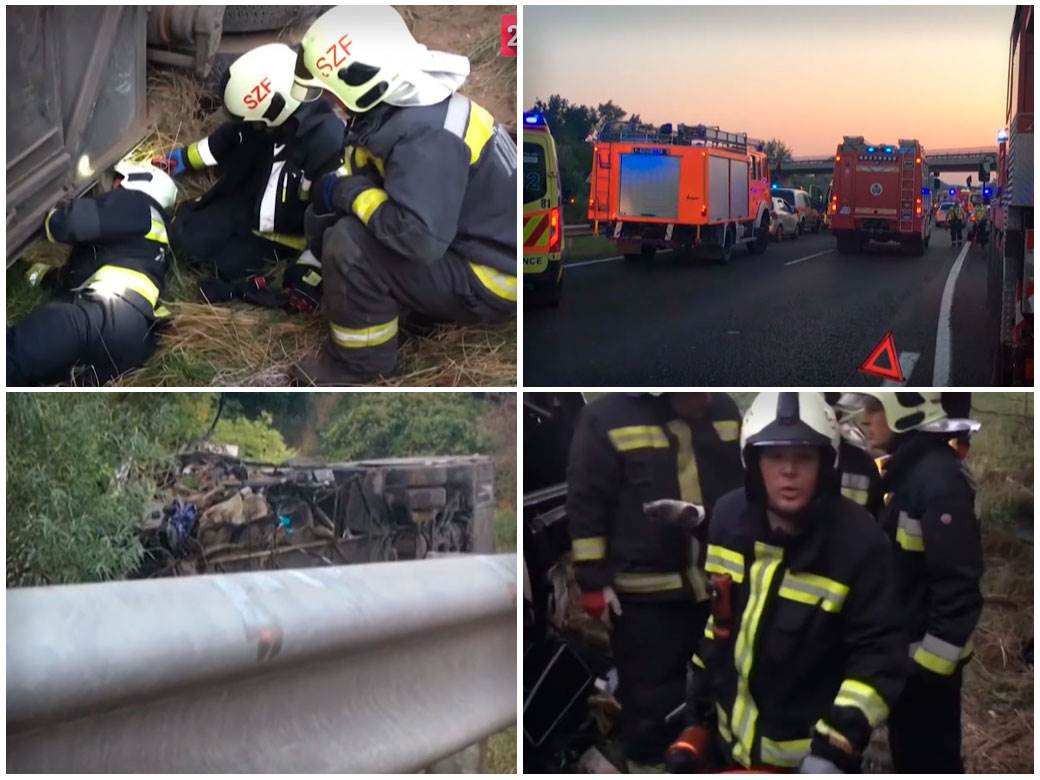  Scene sa mesta nesreće autobusa u Mađarskoj 