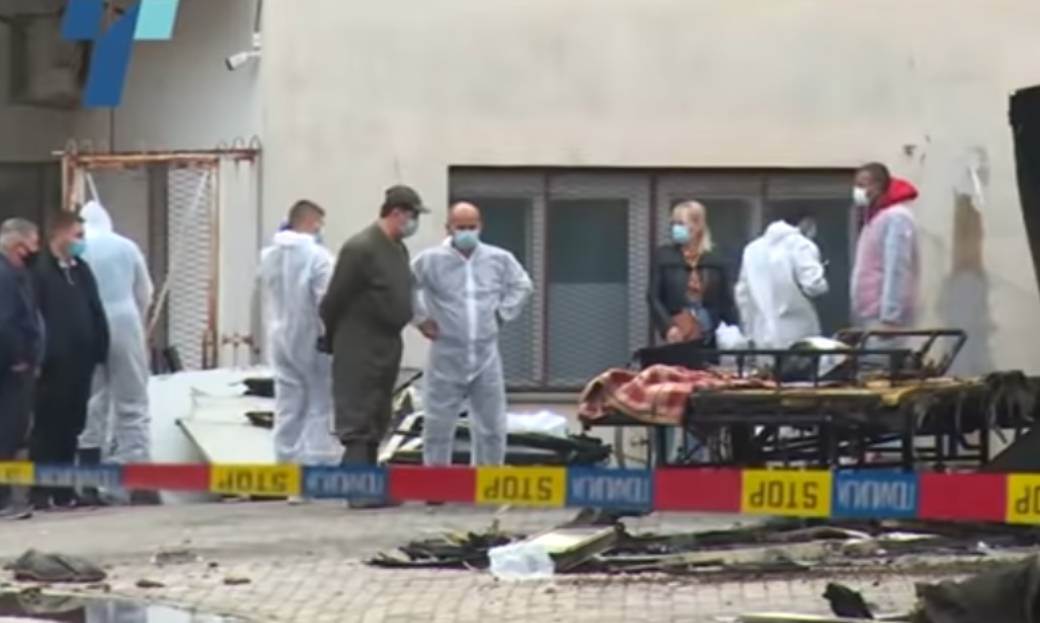  Uviđaj nakon požara u kovid bolnici u Tetovu 