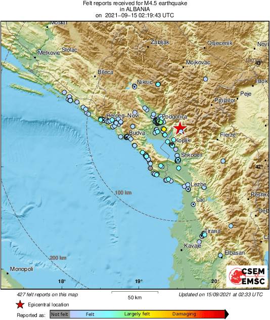  Snažan zemljotres u Albaniji 