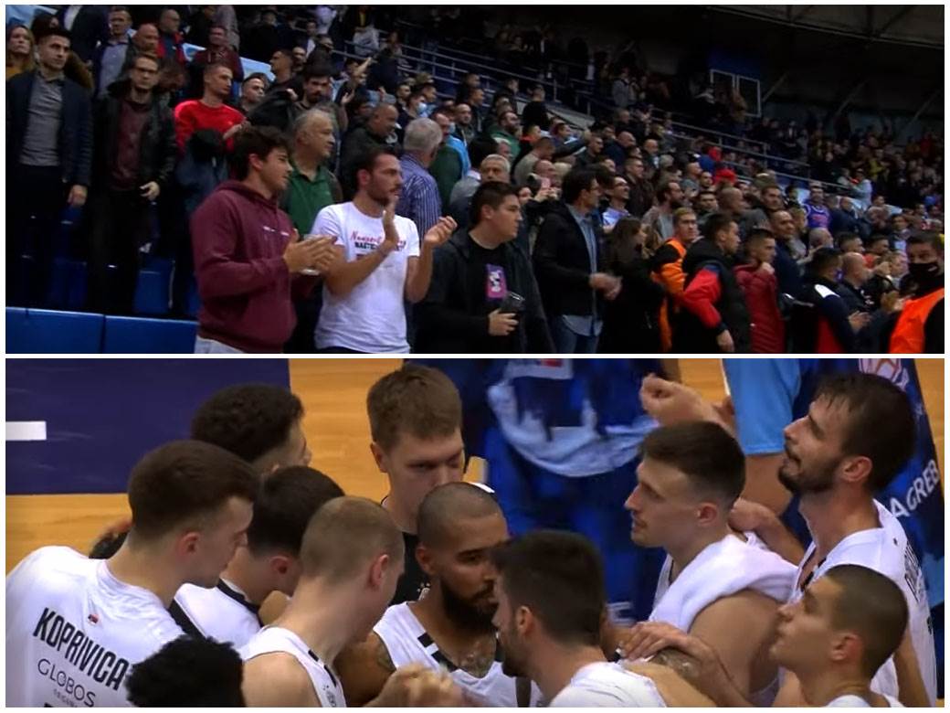  Aplauzi navijača Cibone za Partizan u ABA ligi 