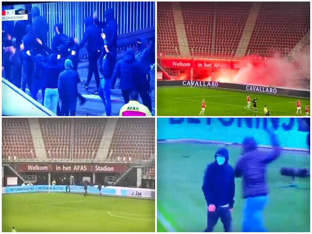  Antivakseri navijači upali na stadion u Holandiji AZ Alkmar 