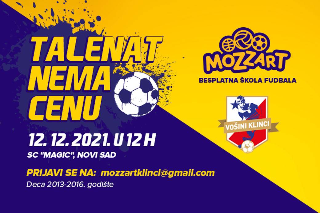  Kreće besplatna škola fudbala u Novom Sadu i okolini 