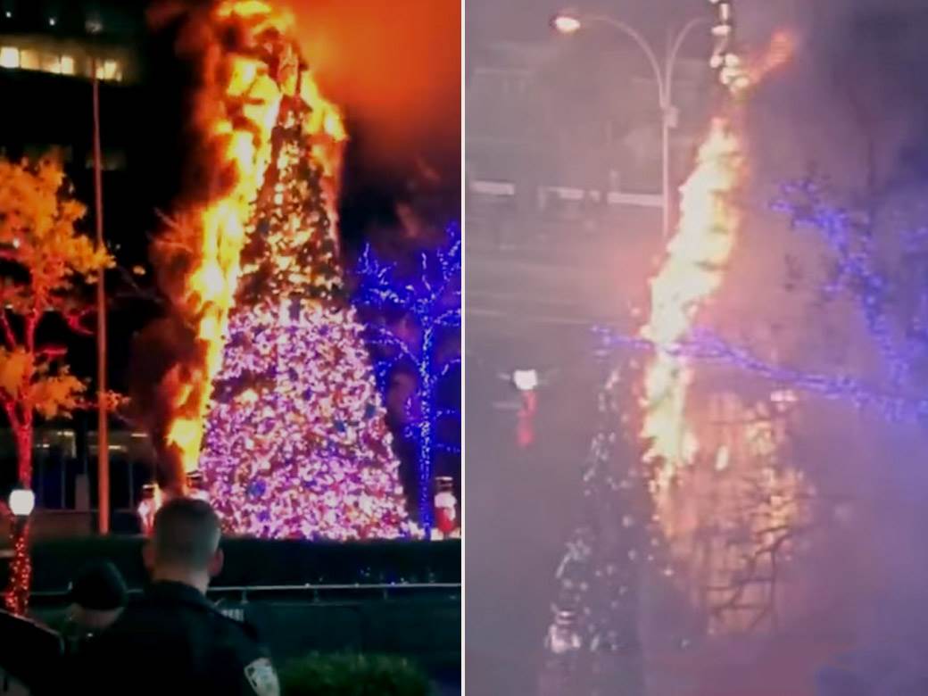  Izgorela velika božićna jelka u Njujorku 
