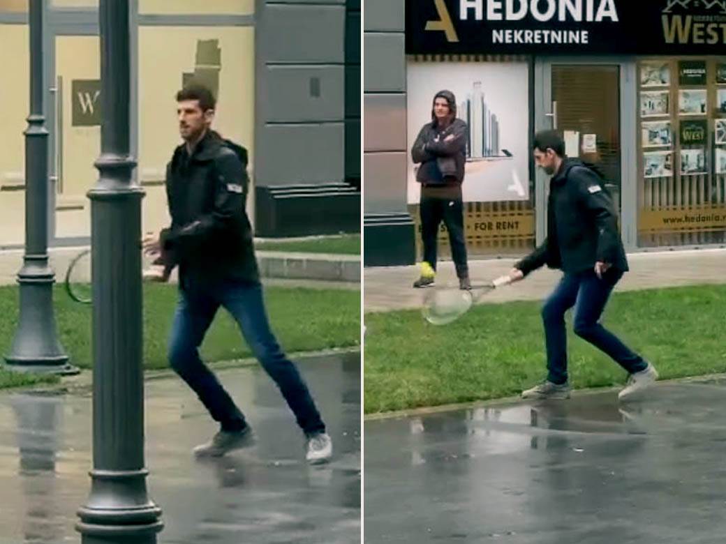  Novak Đoković igra tenis na ulici u Beogradu 