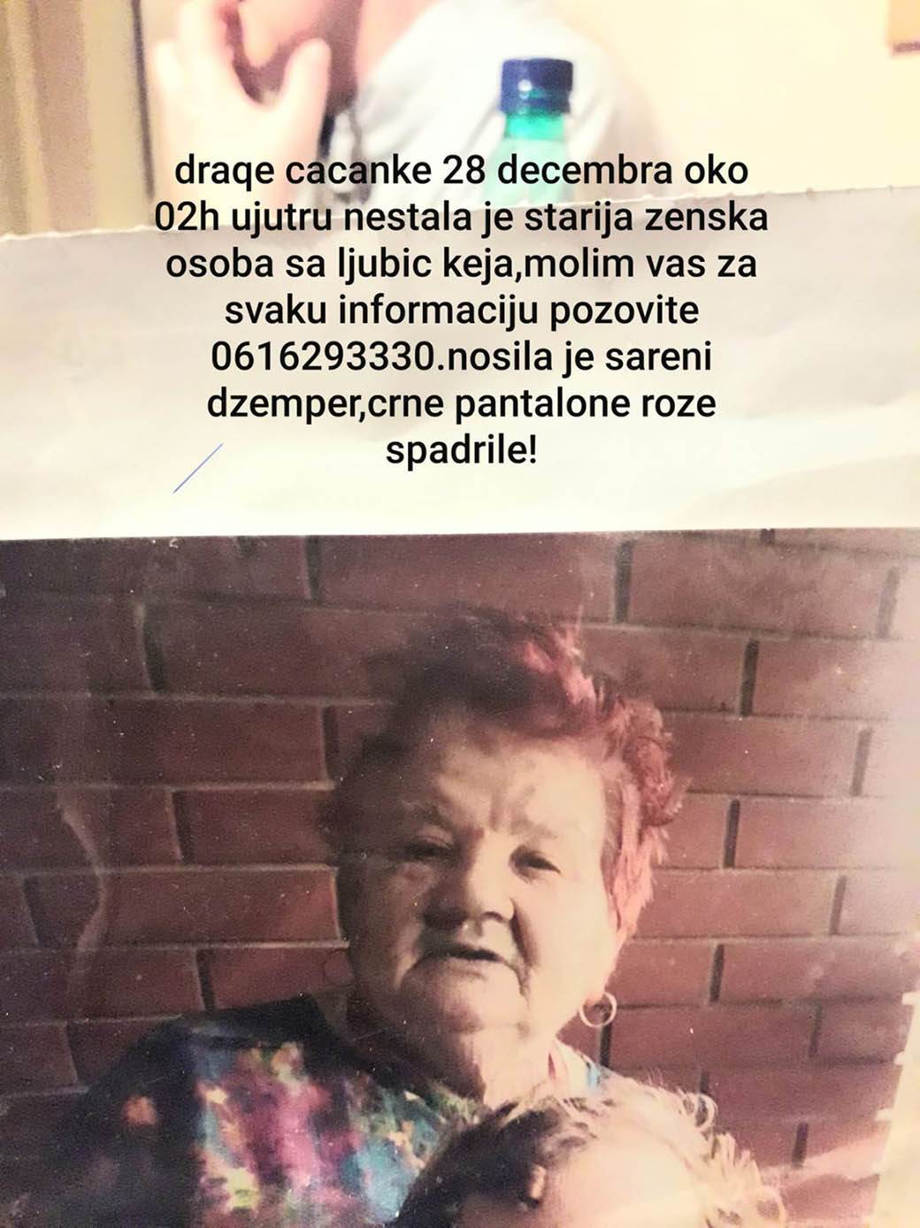  Nestala Stojanka Vuletić iz Čačka 
