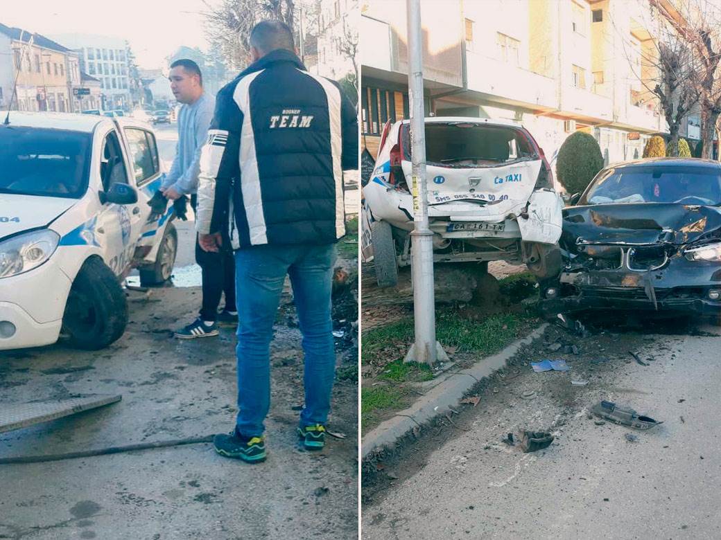  Automobil udario u parkirano taksi vozilo u Čačku 