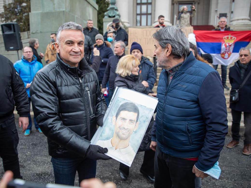  Protest za Novaka Đokovića u Beogradu otac Srđan 