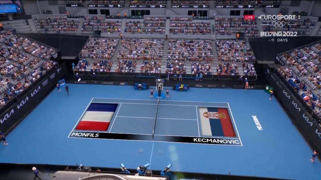  Kecmanović Monfis uživo prenos livestream Eurosport Australian open rezultat 