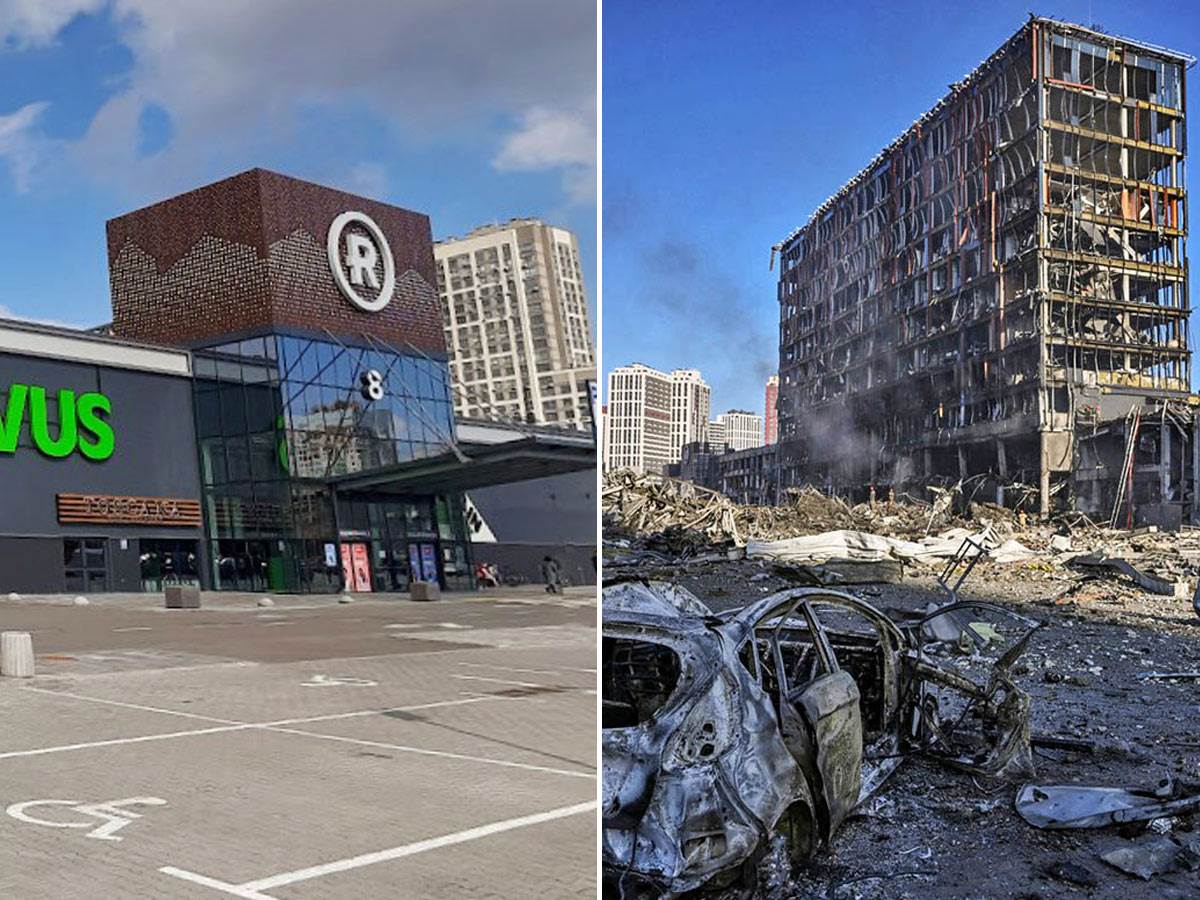  Tržni centar u Kijevu pre i posle napada 
