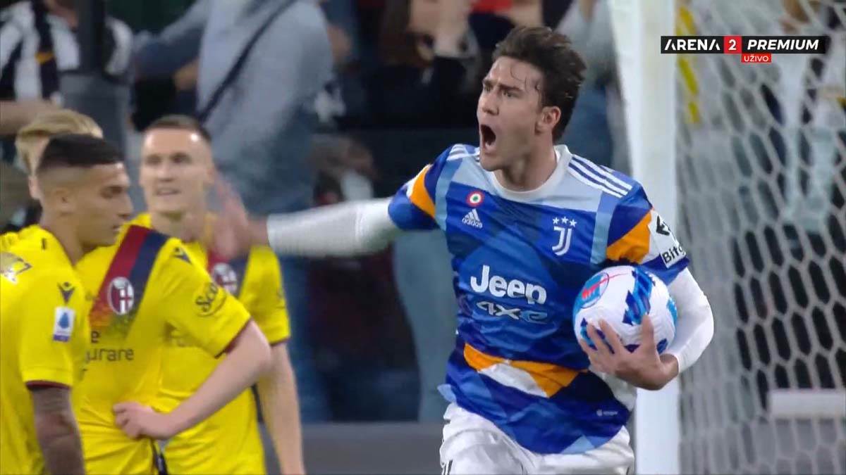  Dušan Vlahović gol za Juventus protiv Bolonje 