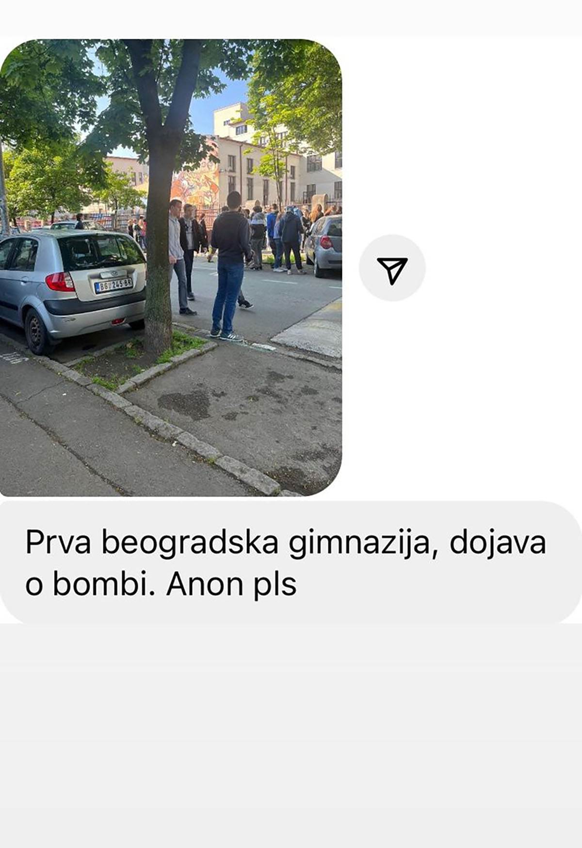  Dojava o bombi u 20 beogradskih škola - Instagram/screenshot/serbialive_beograd 
