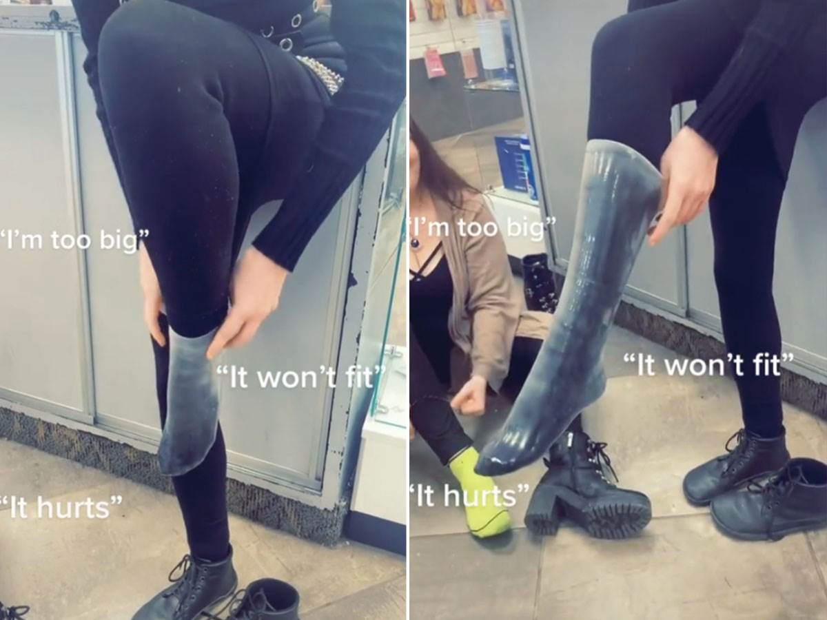  Žena u prodavnici navukla prezervativ na nogu 