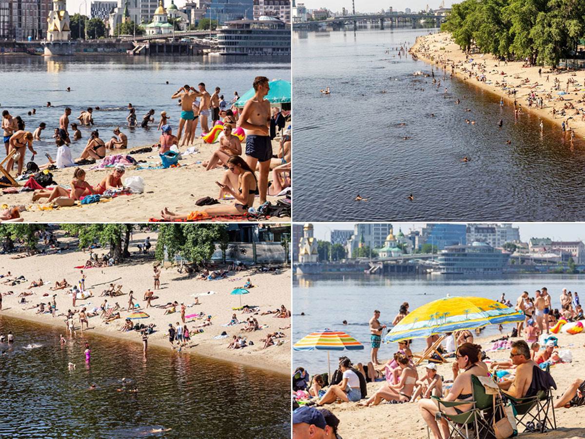  Ukrajinci se kupaju na plažama u Kijevu 