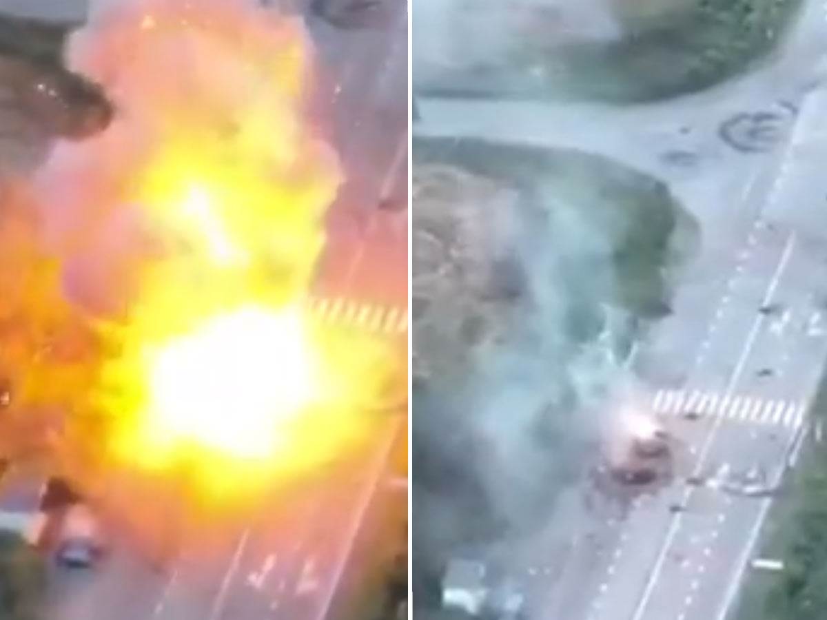  Snimak kako raketa uništava ruski tenk 