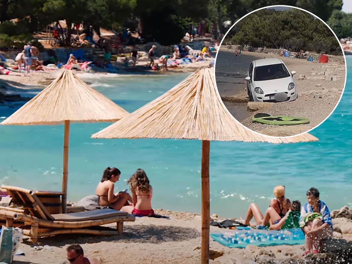  Auto parkiran na plaži u Hrvatskoj 