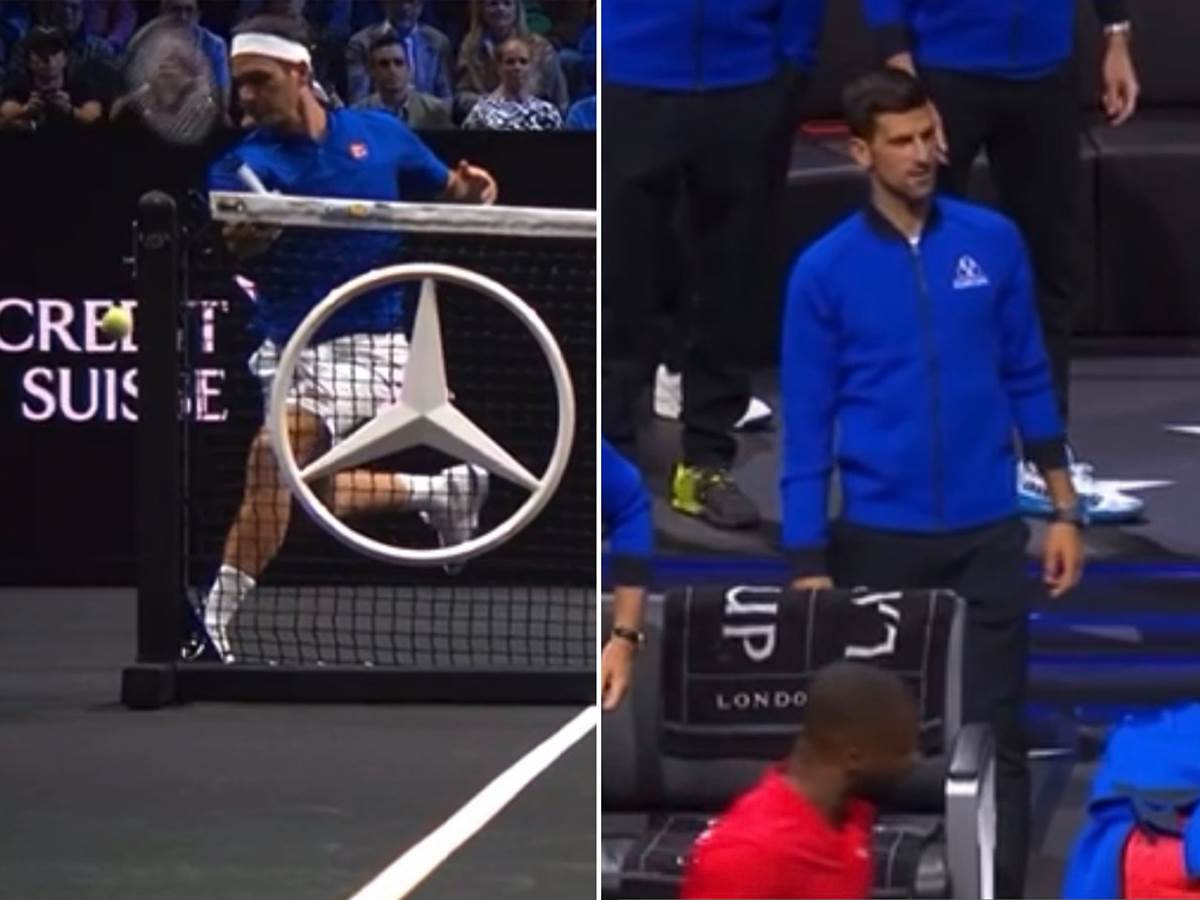  Rodžer Federer poslao lopticu kroz mrežu Novak Đoković ustao 