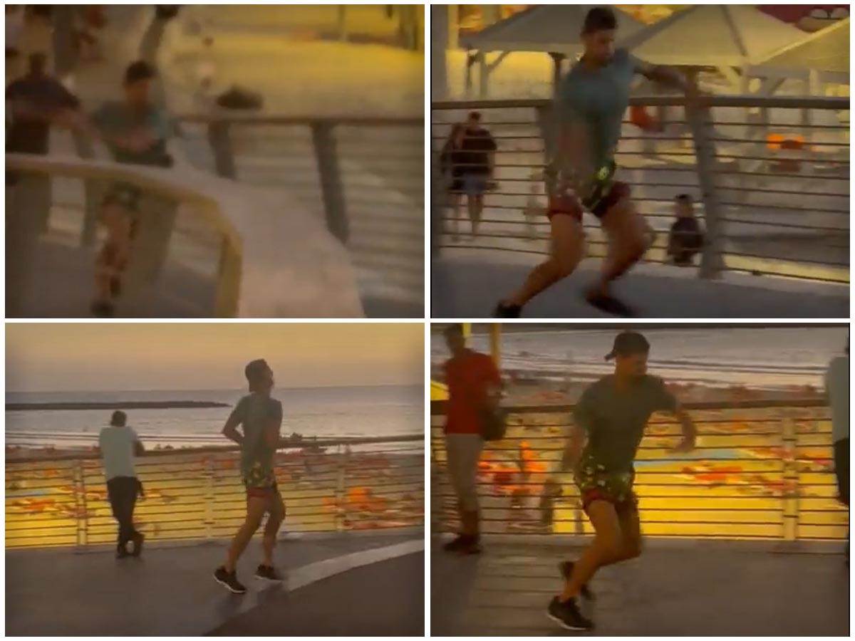  Novak Đoković trenira na plaži u Tel Avivu 