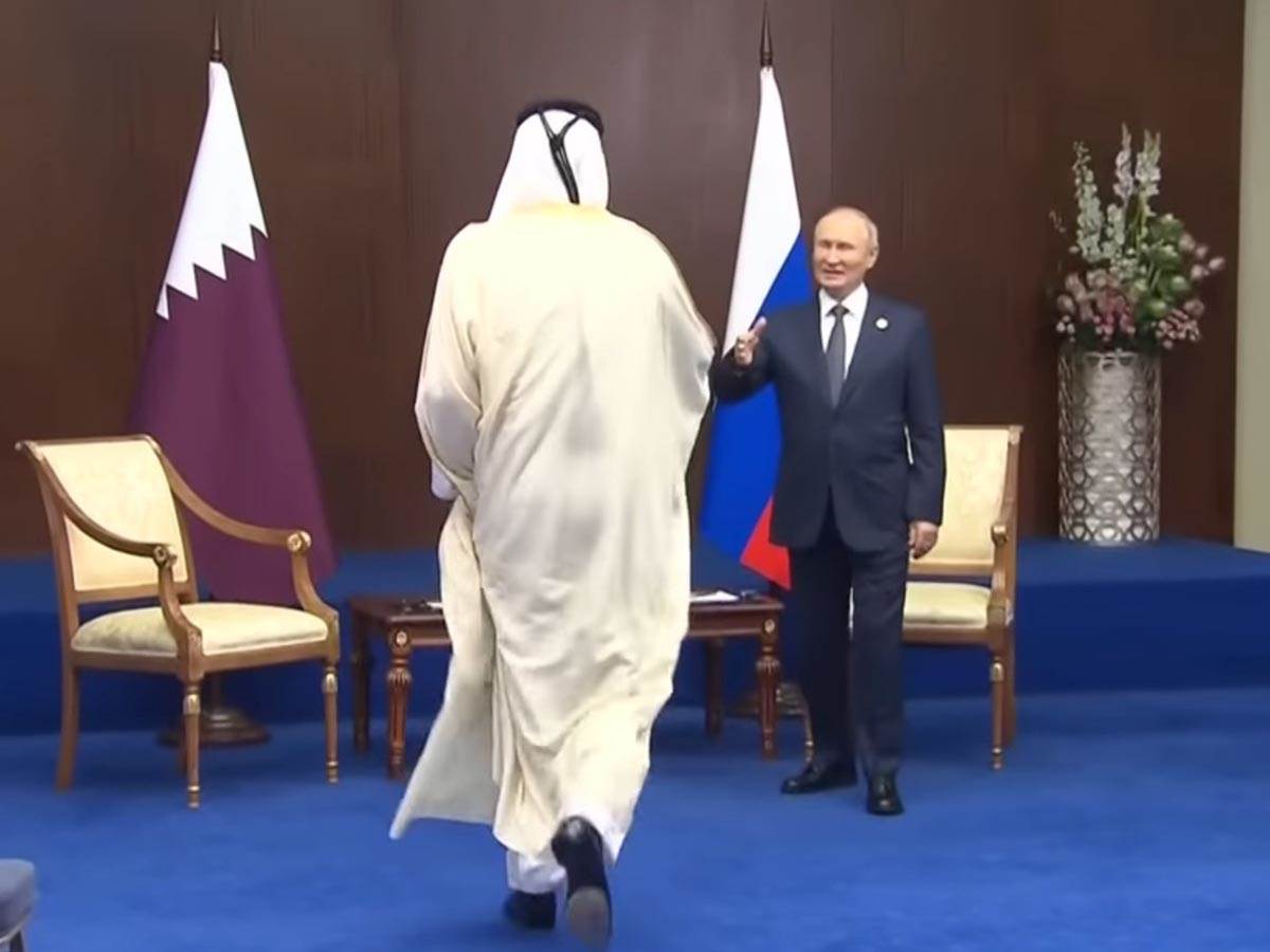  Ruski predsednik Vladimir Putin sastao se sa katarskim emirom šeikom Tamimom bin Hamadom Al-Tanijem na samitu CICA u Kazahstanu. 