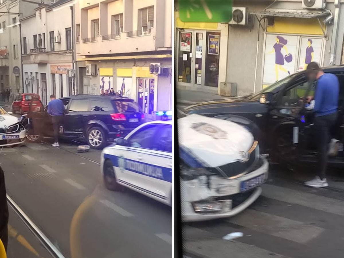  Sudar policijskog i putničkog vozila u Beogradu 