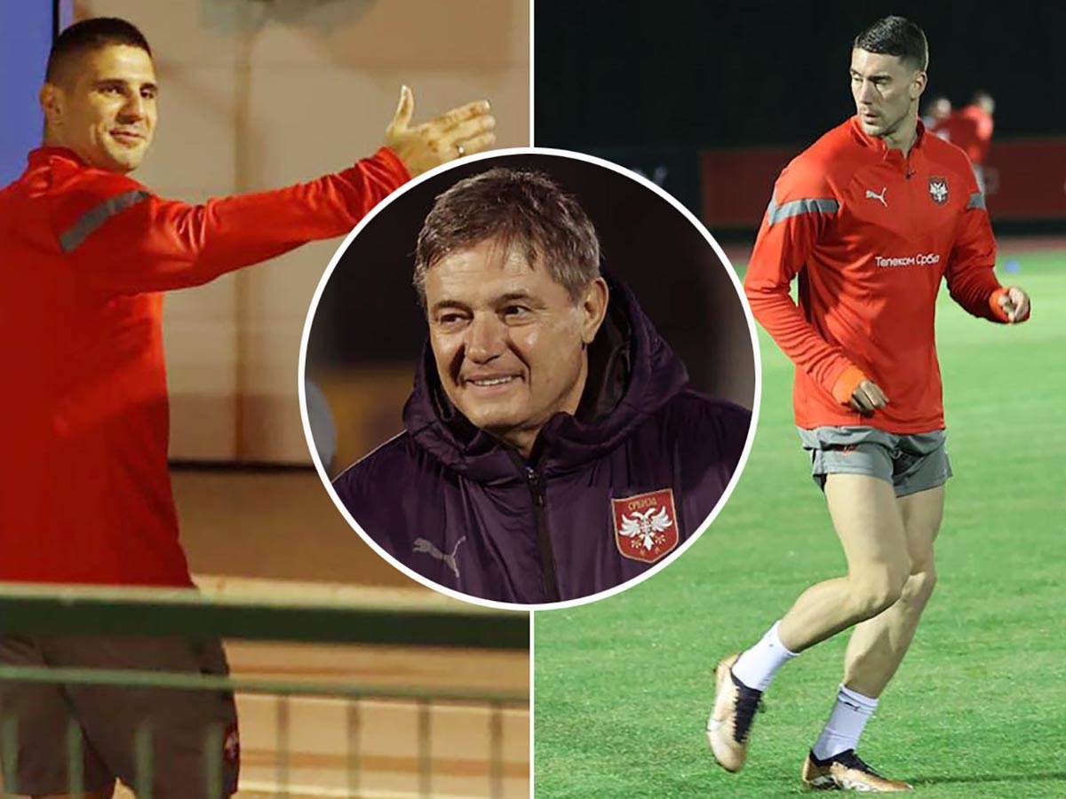  Vlahović i Mitrović na treningu Srbije 