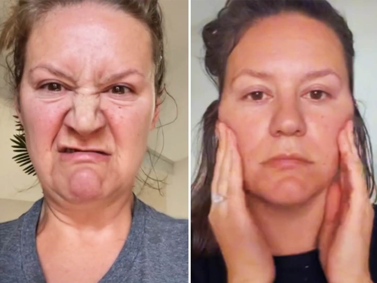 Žena pre i posle šminkanja 