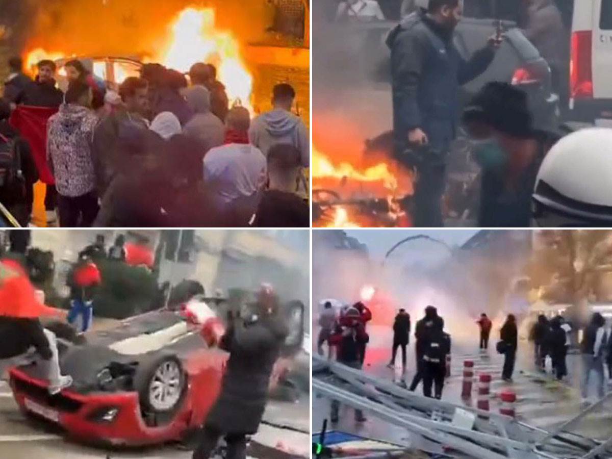  Neredi u Briselu posle pobede Maroka protiv Belgije 
