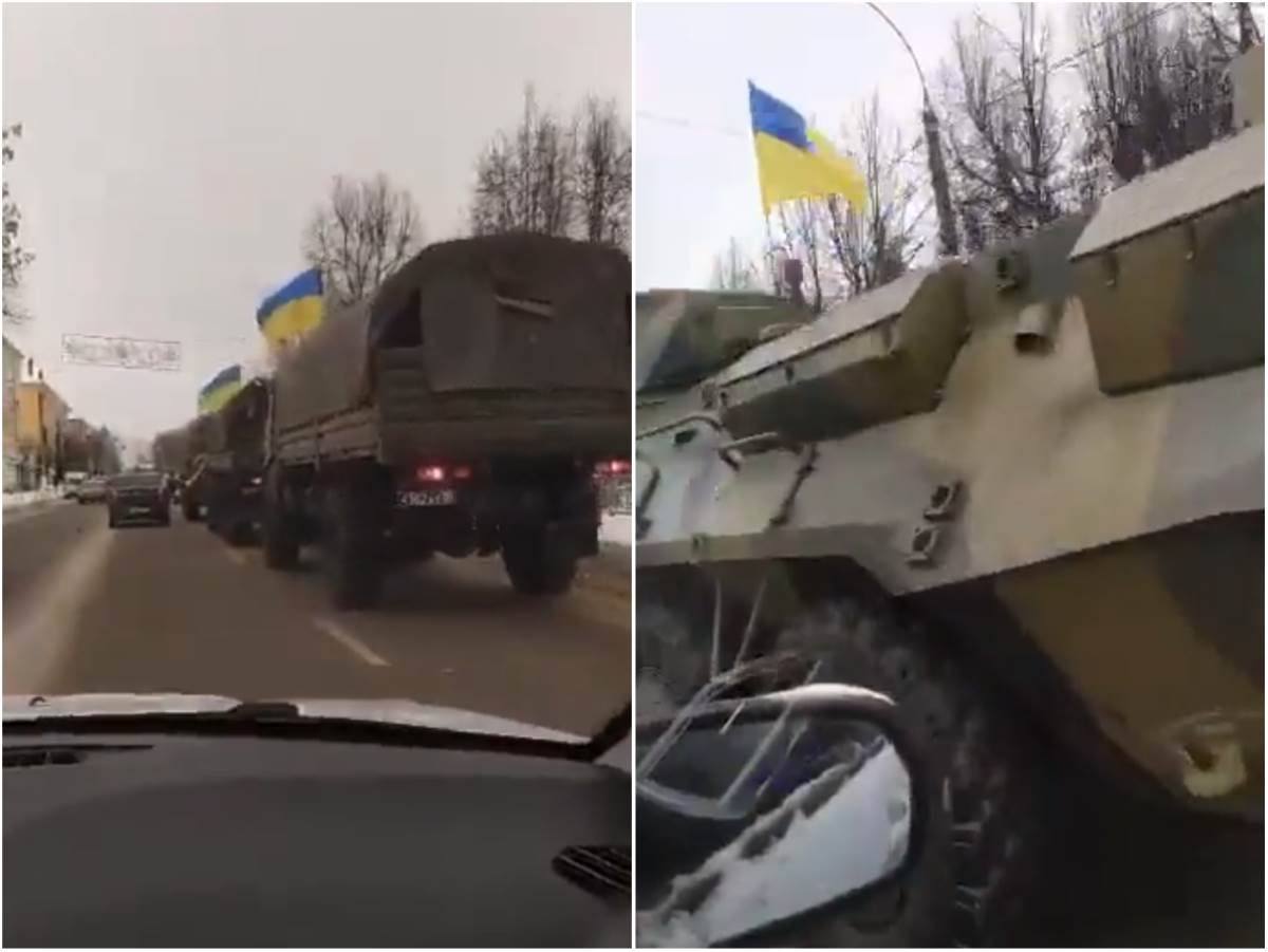  Ruskim gradom prošla kolona ukrajinskih vozila 