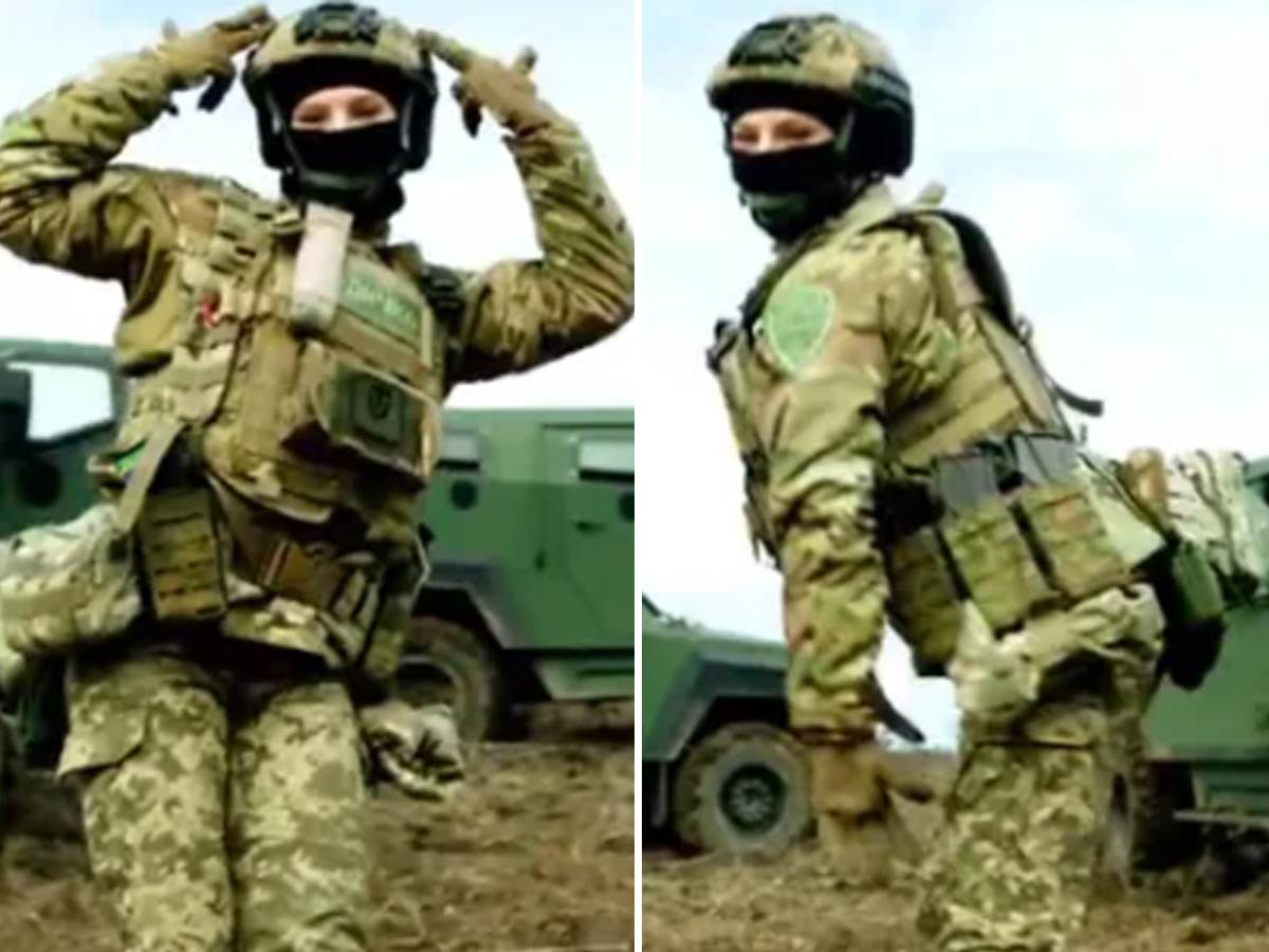  Ukrajinka plesala u punoj borbenoj opremi 