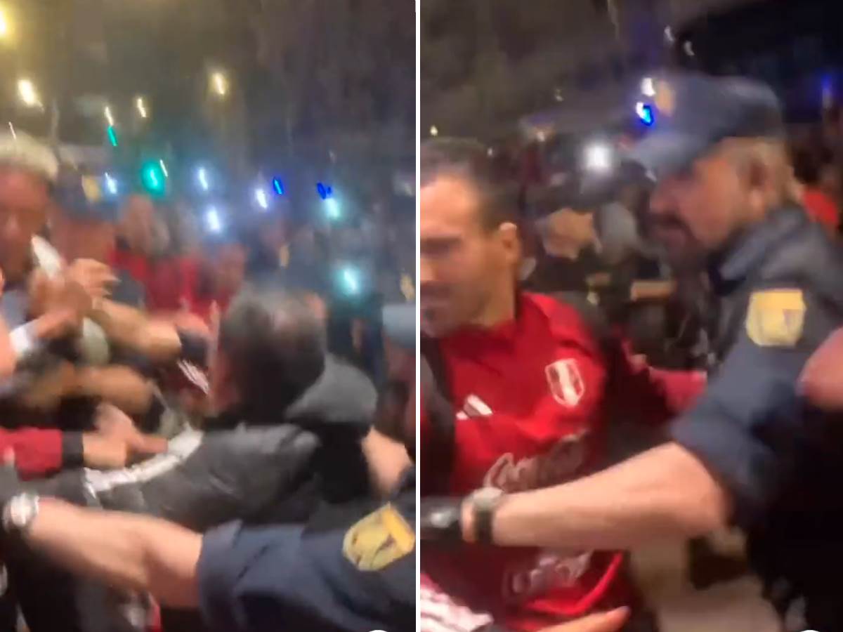  Tuča policajaca i fudbalera Perua u Madridu 
