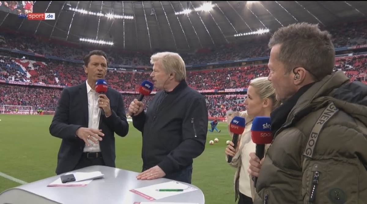 Lothar Mateus e Oliver Kahn discutono davanti alla telecamera |  Sport