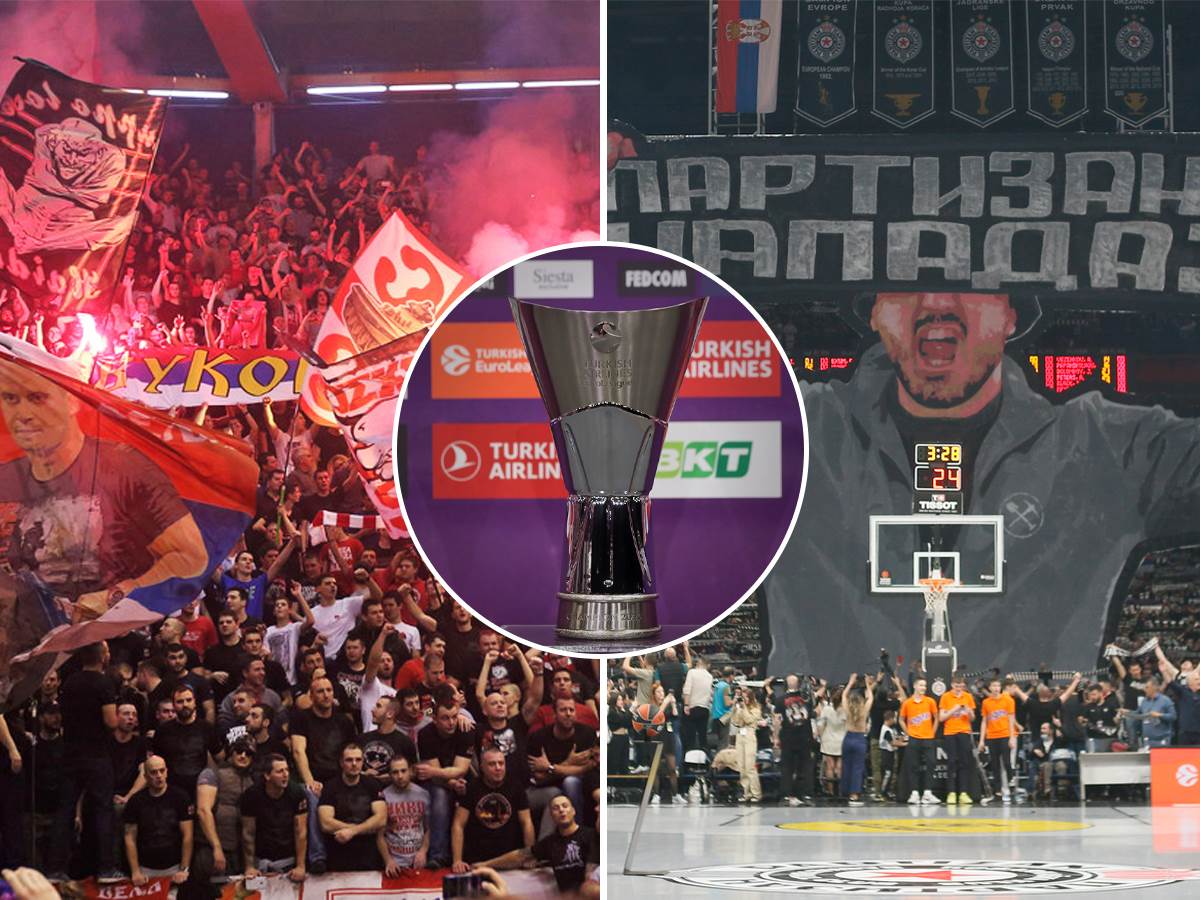 Beograd najviše navijača u Evroligi Crvena zvezda i Partizan 