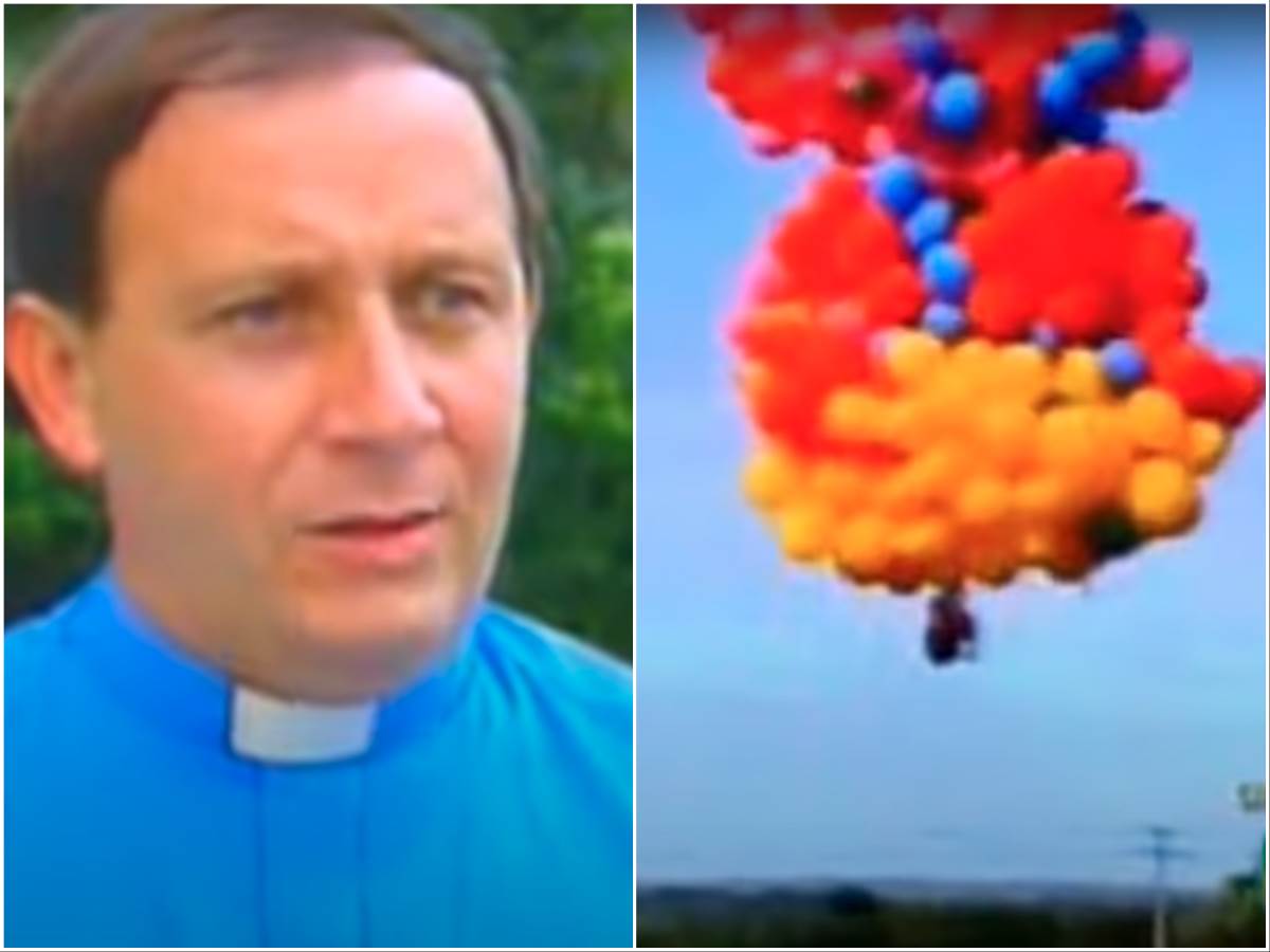  Sveštenik leteo zakačen za balone, pa umro 