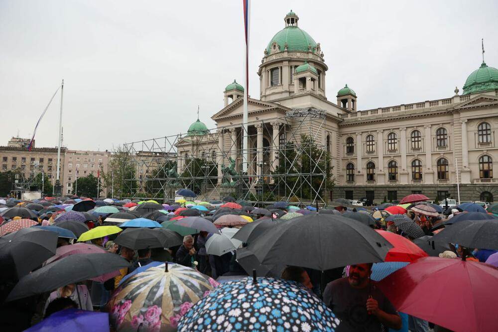  Četvrti protest Srbija protiv nasilja ispred Skupštine 