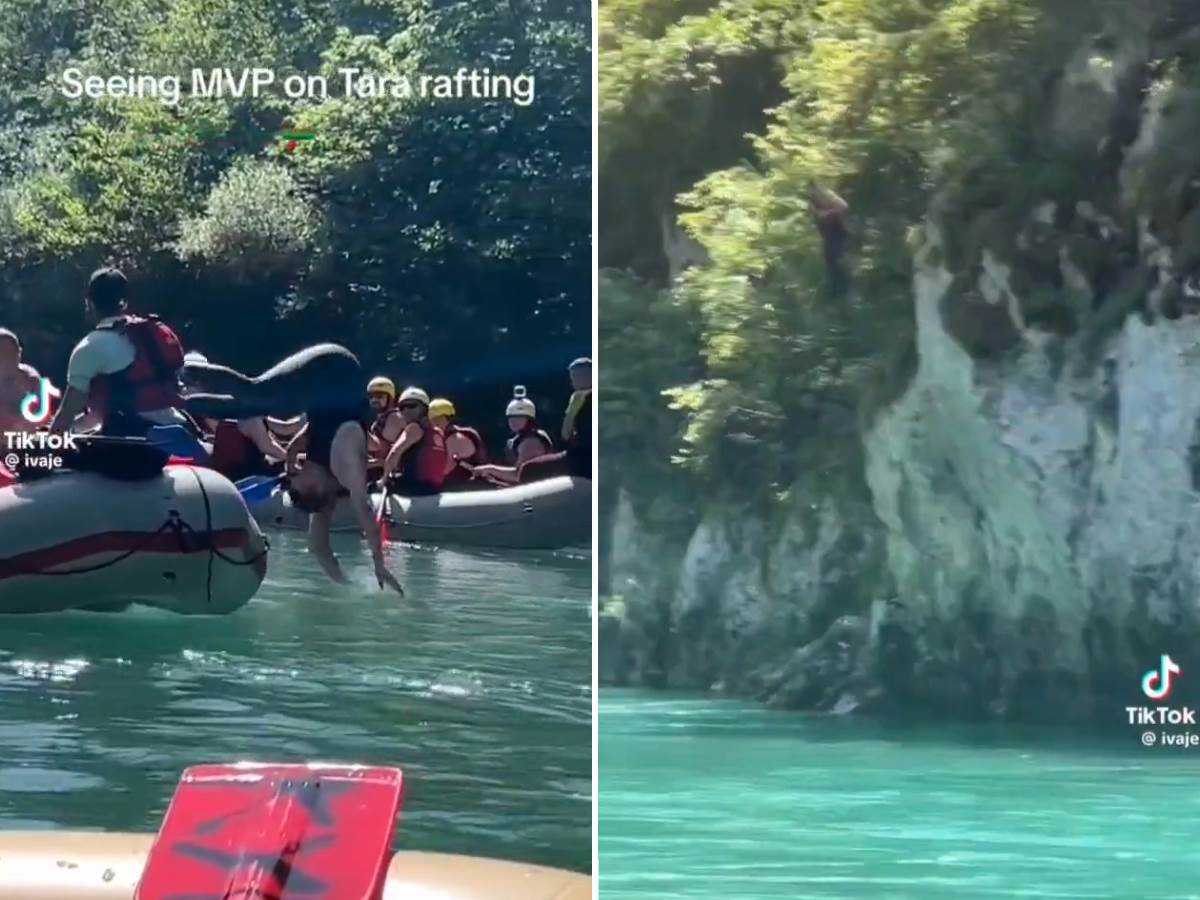  Nikola Jokić skače u vodu sa litice video snimak 