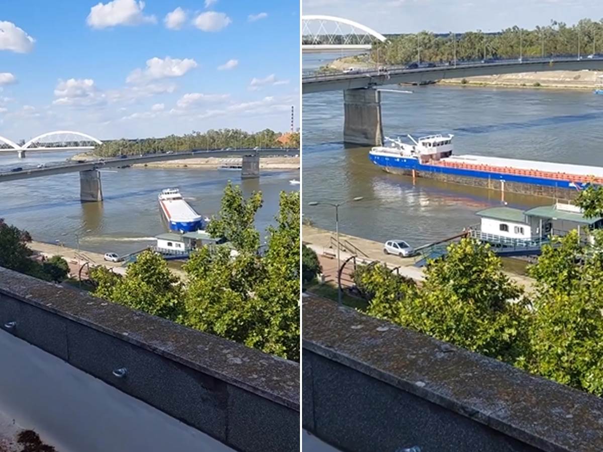  Teretna barža udarila u most u Novom Sadu obustavljen saobraćaj 