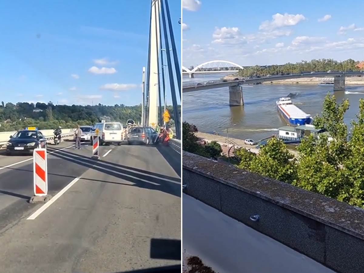  Kolaps na mostu u Novom Sadu nakon udara broda 