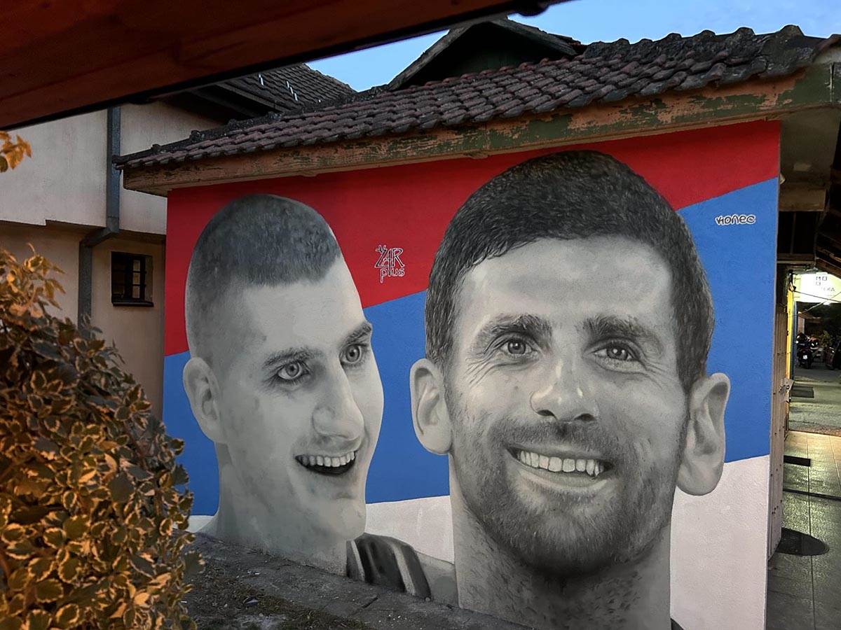  Novak Đoković i Nikola Jokić mural u Beogradu 
