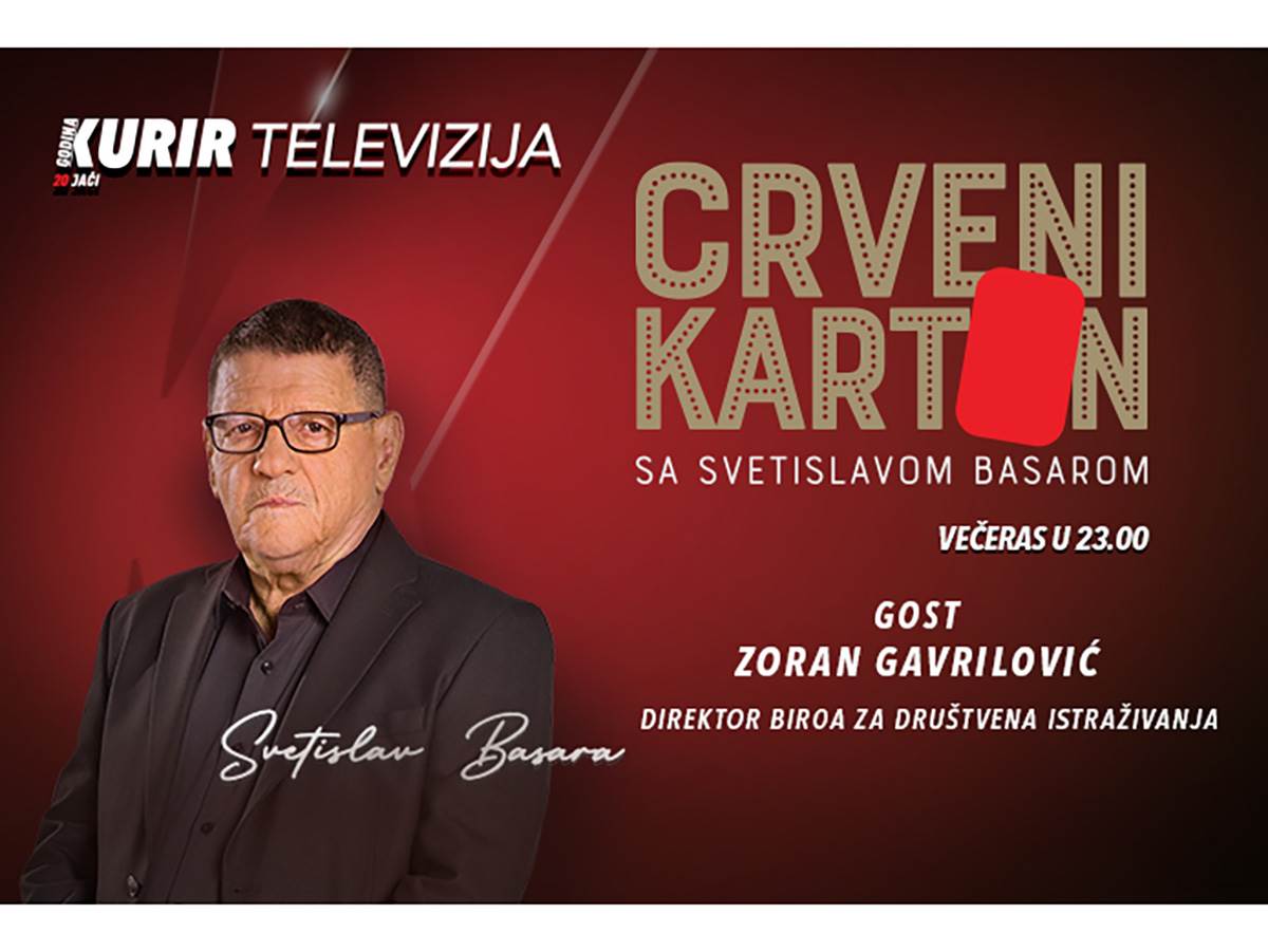  ZORAN GAVRILOVIĆ VEČERAS KOD BASARE! Gledajte "Crveni karton" u 23 časa samo na Kurir televiziji 