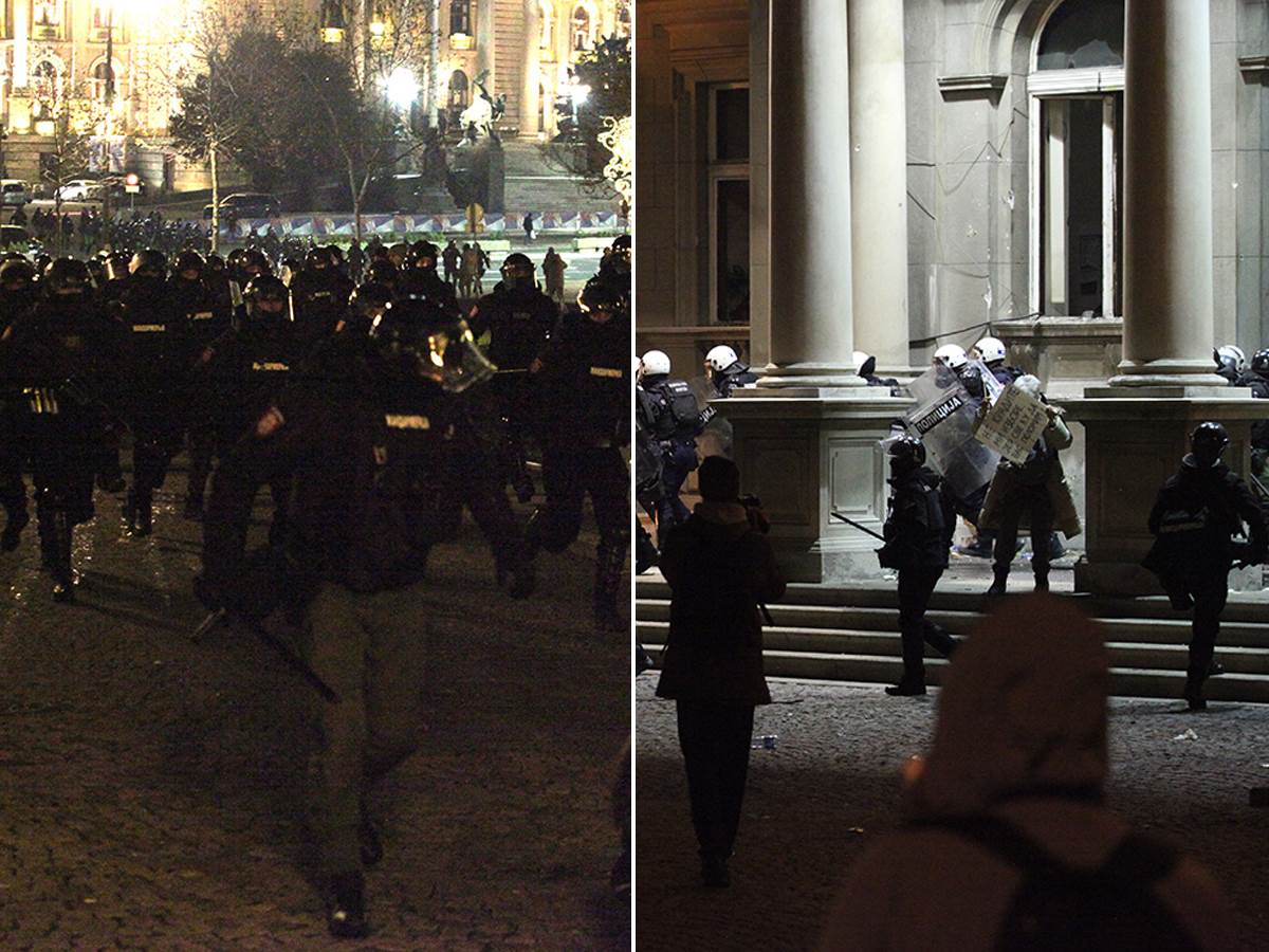  Uhapšeno 30 osoba zbog nereda ispred Skupštine grada Beograda 