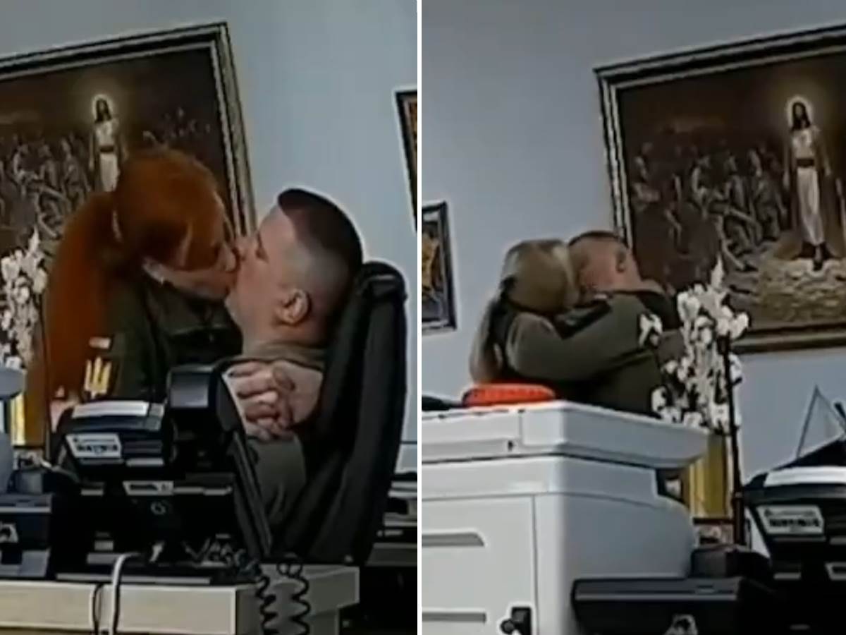  Ukrajinski oficir se ljubi sa dve žene u kancelariji 