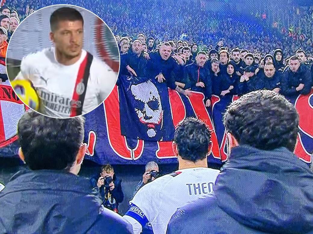  Luka Jović navijači postrojili fudbalere Milana 