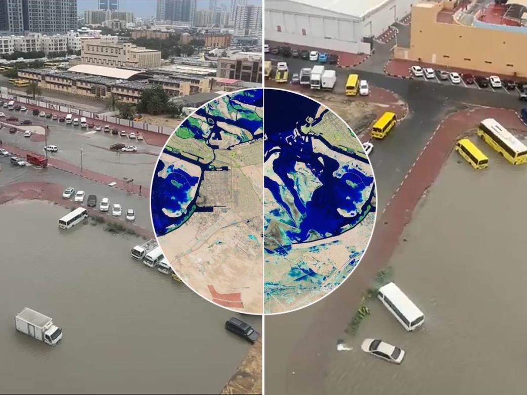  Setelitski snimci nakon poplava u Dubaiju 