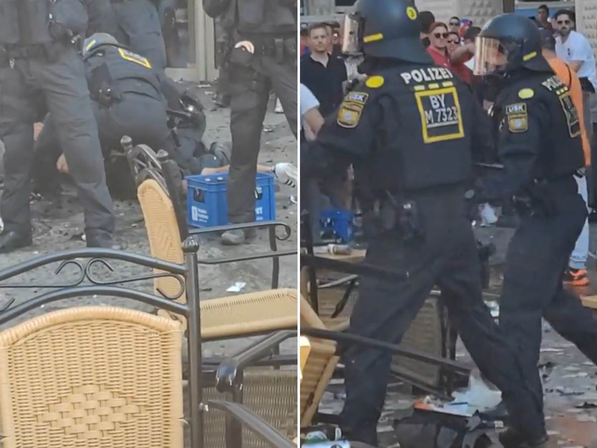  Hapšenje navijača u Minhenu video snimak 