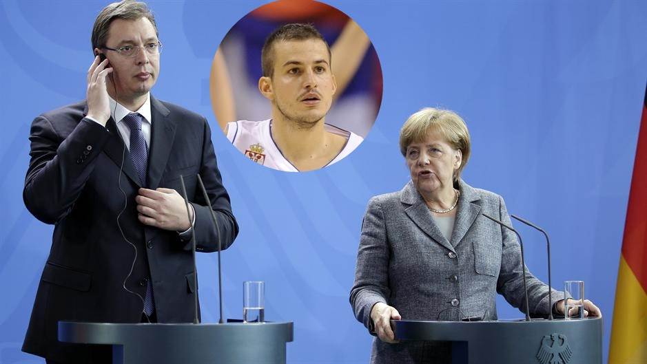  Angela Merkel i Aleksandar Vučić o košarkaškoj utakmici 