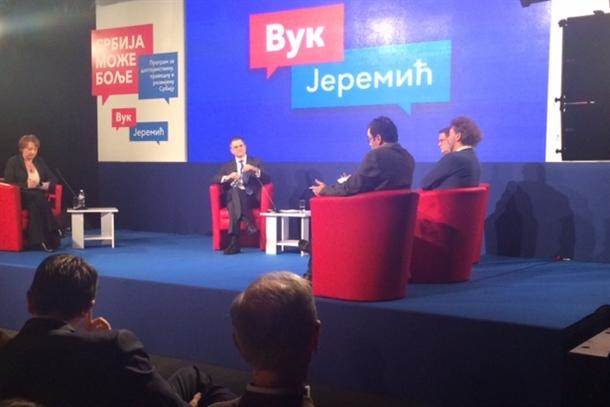  Budući predsednički kandidat Vuk Jeremić predstavio je u Beogradu program "Srbija može bolje” 