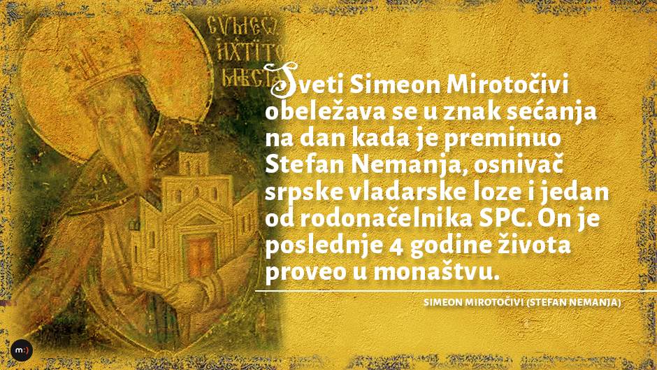  SVeti Simeon Mirotočivi - Stefan Nemanja - praznik SPC 