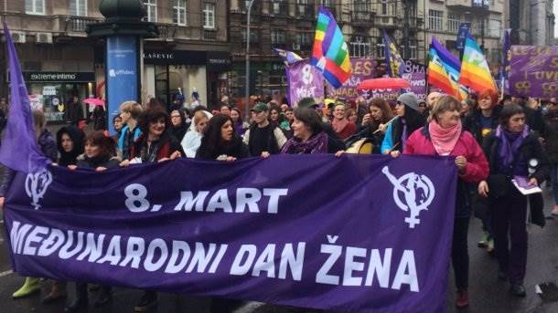   Beograd - marš žena za 8. mart u Beogradu 