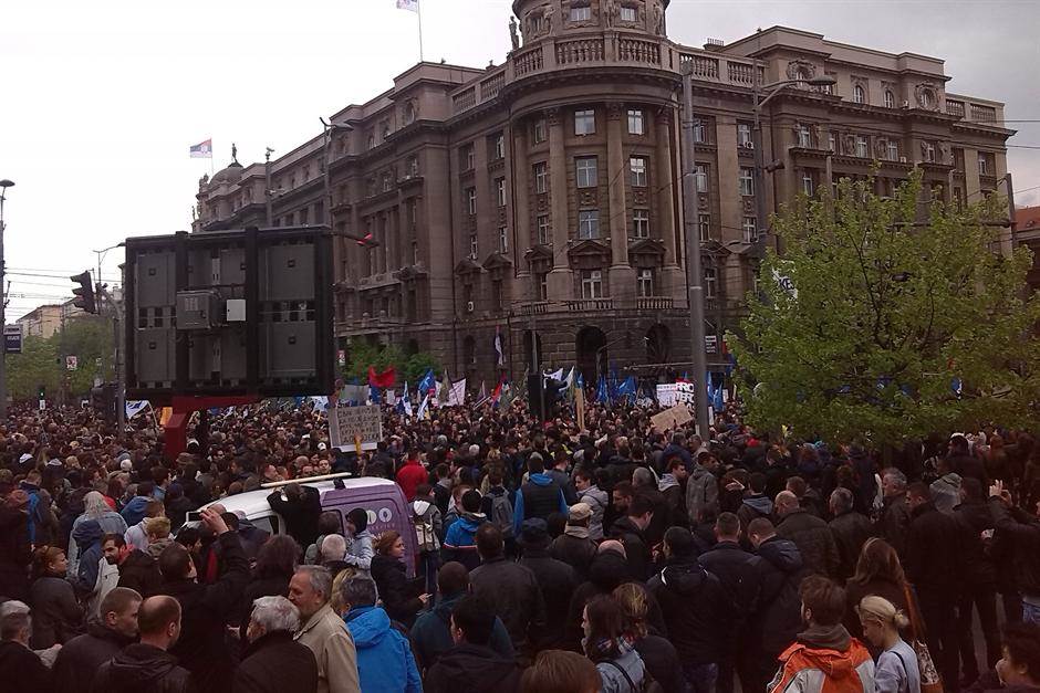  Protest studenata u Beogradu - zajedno sa sindikatima vojske i policije 